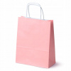 SADA Papierových Tašiek 18x8x22,5cm PASTELOVÁ RUŽOVÁ EKO 50 kusov