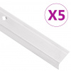 zahrada-XL Schodové lišty v tvare L 5 ks hliník 90 cm strieborné 146734