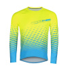 Dres FORCE MTB ANGLE dlhý rukáv, fluo-modrý veľkosť produktu L