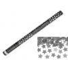 Konfety 80cm -STRIEBORNÉ METALICKÉ HVIEZDIČKY - Silvester