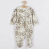 Dojčenský bavlnený overal s bočným zapínaním New Baby Lovely hnedý, 74 (6-9m)