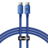 Baseus CAJY000603 Crystal Shine Series Dátový Kábel USB-C - USB-C 100W 1,2m Blue