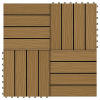 vidaXL Reliéfna podlahová dlažba z WPC 11 ks 30x30 cm 1 m2, farba tíku - Hnedá - 69589-24379