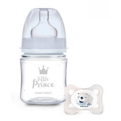 Canpol babies fľaša sa širokým hrdlom Royal Baby Blue 120 ml