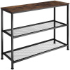 tectake 404200 konzolový stolík bristol 100x30x81cm - industriálne drevo tmavé, rustikálne