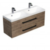 Swiss aqua technologies Koupelnová skříňka s černou úchytkou a umyvadlem SAT Cube Way 120x53x40 cm dub Wellington mat CUBE2C120ZDW
