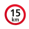 Označenie max. rýchlosti 15 km/h, Ø 20 cm, PVC fólia