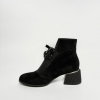 Dámske čierne kožené členkové topánky s ozdobou Epica