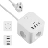 FOREVER Nabíjecí stanice Huslog 12W 3xzásuvka , 4xUSB bílá BIE002976