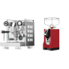 Rocket Espresso Appartamento, white + Eureka Mignon Perfetto, CR ferrari red