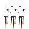 Solárna zapichovacia záhradná lampa - 10x solárna LED záhradná lampa nalepenie bielej gule (10x Solárne LED záhradné svietidlo BIELA GUĽA)