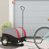 vidaXL Vozík za bicykel, čierno červený 30 kg, železo 94139