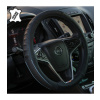 4CARS POTAH VOLANTU 37-39CM pravá koža cierny s modrým obšitím