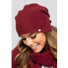 Kamea Bordová módna dámska zimná čiapka Kamea Saragossa, Veľkosť uni, Farba bordová