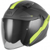 NOX prilba N130 EKTO 2026, čierna matná, žltá fluo, veľ. XS