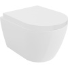 Mexen Carmen, závesná WC misa 490x365x340 mm, Rimless Tornádo + WC sedadlo z duroplastu, biela lesklá, 30880200T