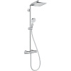 HANSGROHE Crometta E Showerpipe EcoSmart nástenný sprchový systém s termostatom, horná sprcha 1jet 240 x 240 mm, ručná sprcha 2jet, chróm, 27281000