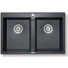 Pyramis STUDIO 78x50 2 drezové čierne umývadlo (Pyramis STUDIO 78x50 2 drezové čierne umývadlo)