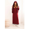 Legínovo Dámsky set s viskózou s rozopínateľnou mikinou a dlhými šatami béžový Farba: Bordová, Veľkosť: UNI