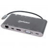 Manhattan 152808 dokovacia stanica a replikátor portov Kábel USB 3.2 Gen 1 (3.1 Gen 1) Type-C Strieborná (152808)