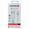 SWISSTEN DATOVÝ KABEL TEXTILE 3in1 MFi 1,2 M BÍLÝ 72501102