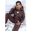 Dámska čokoládová hrubá tepláková súprava s kapucňou (Dámska čokoládová hrubá tepláková súprava s kapucňou)