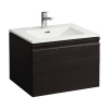 LAUFEN Pro S závesná skrinka s umývadlom s otvorom/s prepadom, 1 zásuvka + 1 vnútorná zásuvka, 600 x 500 x 455 mm, wenge, H8609624231041