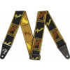 Fender WeighLess Monogram Strap, Black/Yellow/Brown