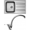Set Sinks (dřez Star 780 V 0,6 mm, matný + baterie Evera Chrom - lesklý) ST780VEVCL