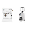 Ascaso Steel DUO PID, White&Wood + Eureka Atom Specialty 65, white