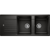 Blanco Zia 8 S, silgranitový drez 1160x500x190 mm, 2-komorový, čierna, BLA-526027