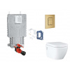 Grohe Uniset Set predstenovej inštalácie, klozetu, dosky SoftClose, tlačidla Skate Cosmopolitan a súpravy na vhadzovanie tabliet, kefovaný Cool Sunrise SANI15BB4127-GR