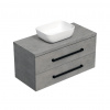 Swiss aqua technologies Koupelnová skříňka s černou úchytkou a krycí deskou SAT Cube Way 100x47,5x46 cm beton mat CUBE46C1003BESAT45