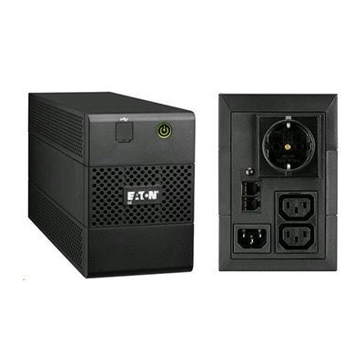 EATON UPS 5E 850i USB DIN, Line-interactive, Tower, 850VA/480W, výstup 1x Schuko (DIN) + 2x IEC C13, USB, bez ventilátor