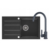 Granitový kuchynský drez ČIERNY MELÍROVANÝ+batéria ROMA VYPR