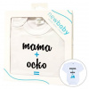 NEW BABY Body s potlačou New Baby mama plus ocko rovná sa JA - darčekové balenie - 80