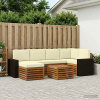 Rohová sofa sada s polštářem 7 pcs Přirozená a Krémová 3384601