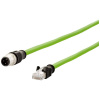 Metz Connect 142M4D15100 M12 sieťové káble, prepojovacie káble CAT 5e S/UTP 10.00 m zelená krytie PUR, odolný proti kyselinám, odolný proti ozónu, odolný proti; 142M4D15100