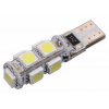Žárovka 9 SMD LED 12V T10 s rezistorem CAN-BUS ready bílá