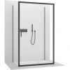 CERANO - Trojstenný sprchovací kút Varone LINE UL/P - 6 mm - čierna matná, transparentné sklo - 150x80x195 cm - posuvný
