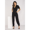 Čierny dámsky overal s opaskom, A649 XL