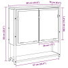 vidaXL Zrkadlová skriňa do kúpeľne Čierne dubové 60x16x60 cm Drevotriesková doska - Čierna - 268679-285342