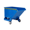 Výklopný vozík z ocele, s kolieskami, objem 250 litrov, modrý