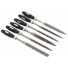 Sada ihlových pilníkov 5 x 180 mm s rukoväťou, 6-dielna sada, XL-TOOLS