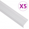 zahrada-XL Schodové lišty v tvare L 5 ks hliník 100 cm strieborné 146755