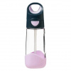 B.box Fľaša na pitie so slamkou 450 ml - indigo/ružová