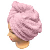 Rýchloschnúci froté turban na vlasy, ružový