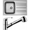 Set Sinks (dřez Star 780 V 0,6 mm, matný + baterie Legenda S Chrom - lesklý) ST780VLESCL