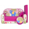 Rozkladacia detská pohovka s Bobkom a vankúšikom Afrika - Ružová
