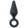 Easytoys Pointy Plug análny kolík s úchytkou stredne veľký čierny